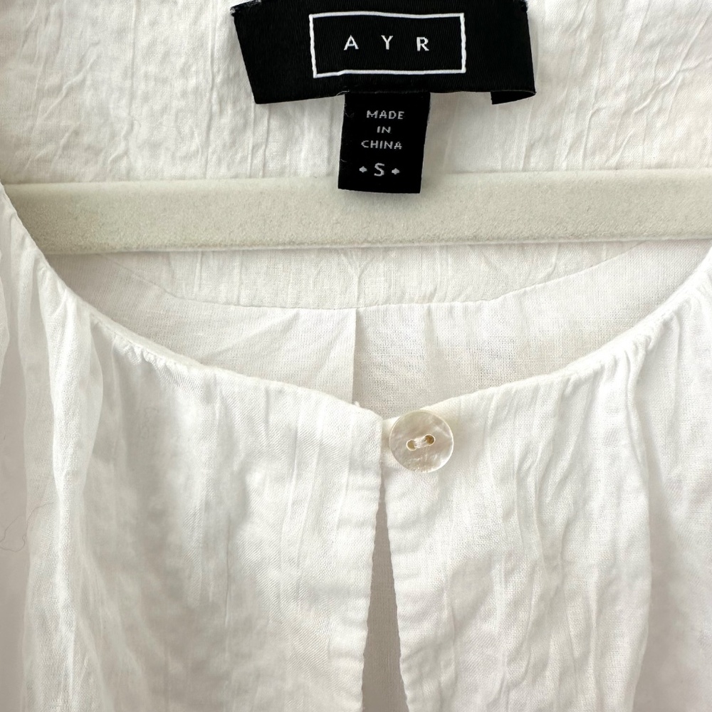 AYR The Puff Puff Sleeve Top Blouse - White Small - Picture 4 of 11